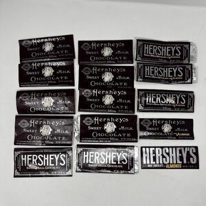 1990s HERSHEY'S Candy Bar Wrapper Lot of 15 Chocolate Hershey, PA vintage Almond